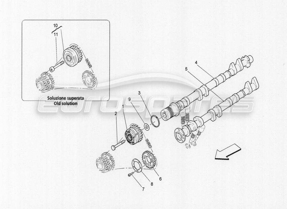 maserati granturismo special edition lh cylinder head camshafts parts diagram