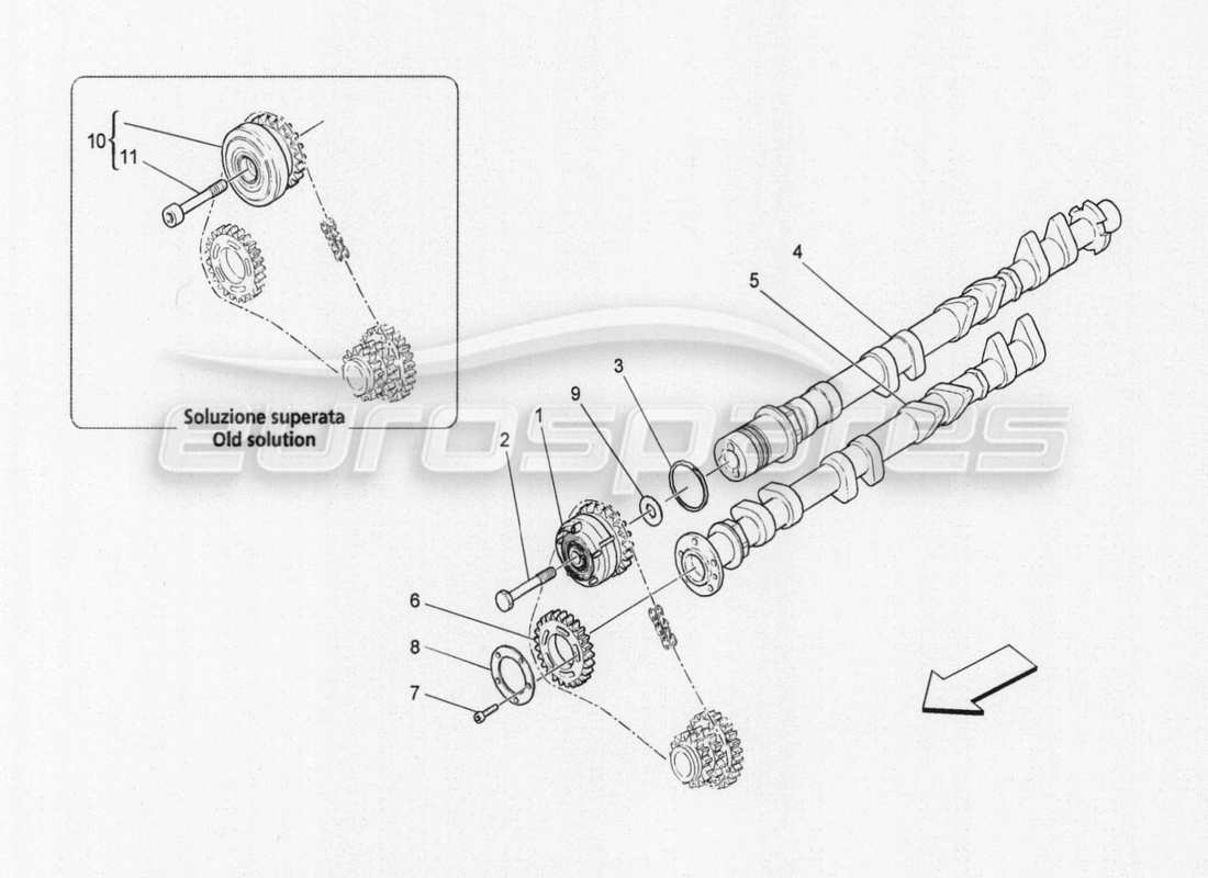 maserati granturismo special edition rh cylinder head camshafts parts diagram