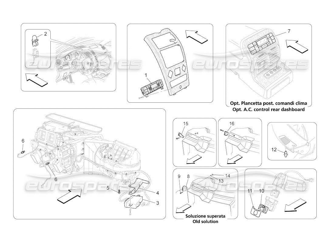 maserati qtp. (2011) 4.7 auto a c unit: electronic control part diagram