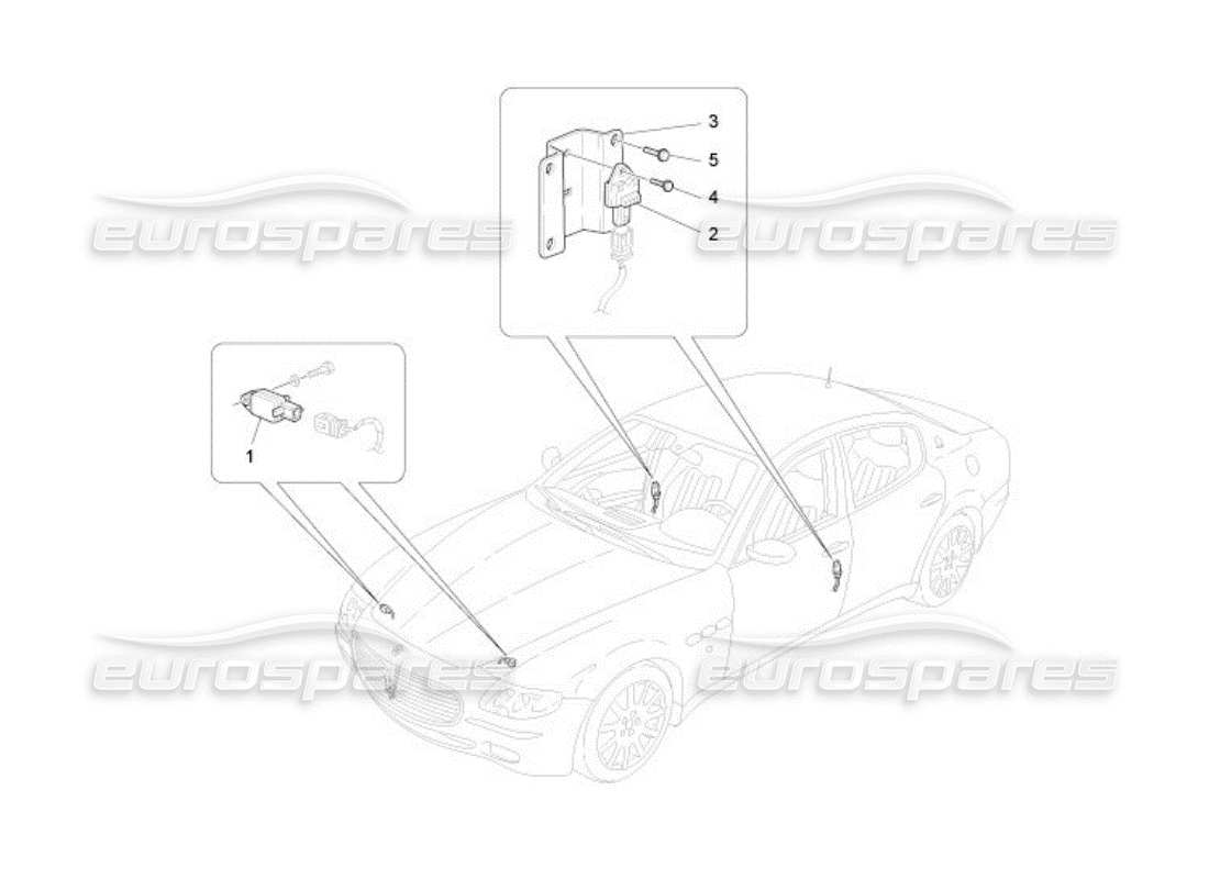 maserati qtp. (2005) 4.2 crash sensors part diagram