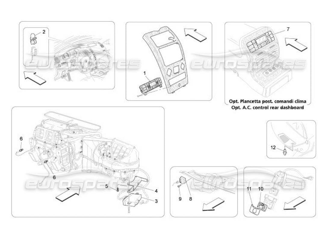 maserati qtp. (2005) 4.2 a c unit: electronic control part diagram