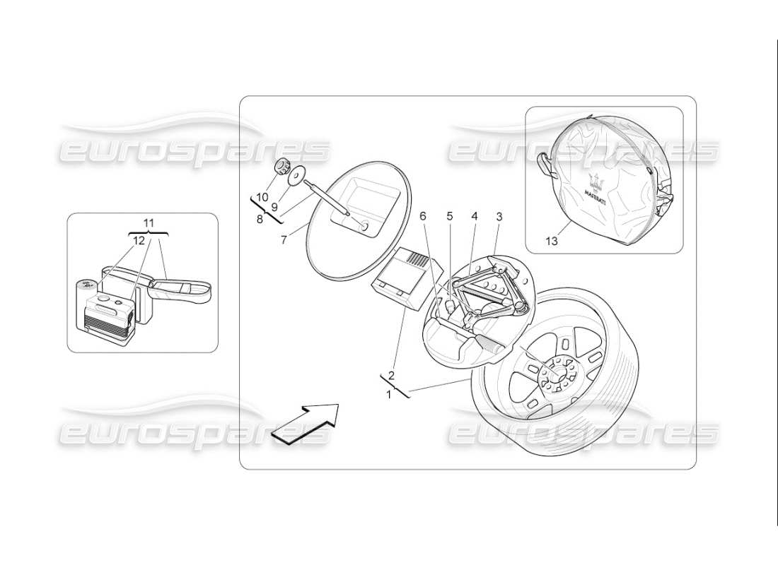 maserati qtp. (2010) 4.7 auto accessories provided parts diagram