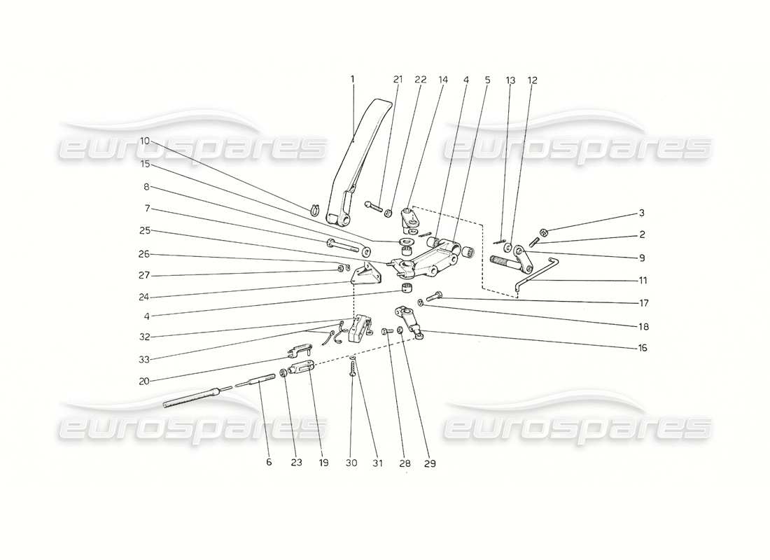 ferrari 308 gt4 dino (1976) throttle control (rh d version) parts diagram