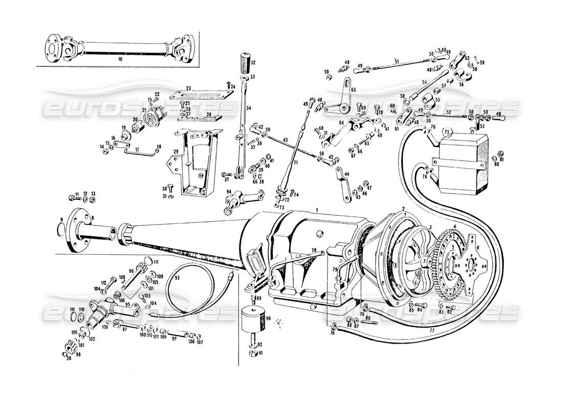 maserati khamsin automatic transmission parts diagram