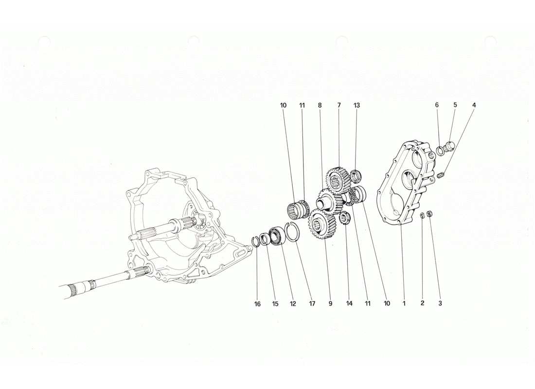 ferrari 208 gtb gts gearbox transmission part diagram