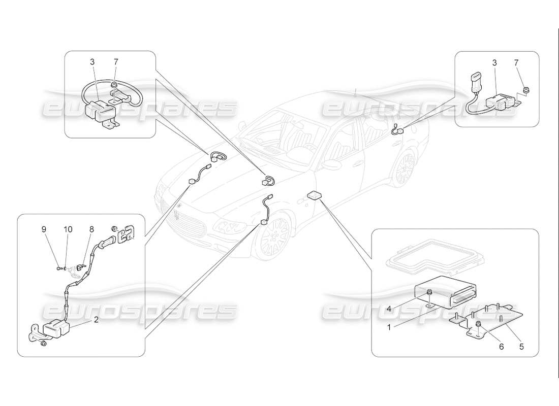 maserati qtp. (2006) 4.2 f1 electronic control (suspension) part diagram