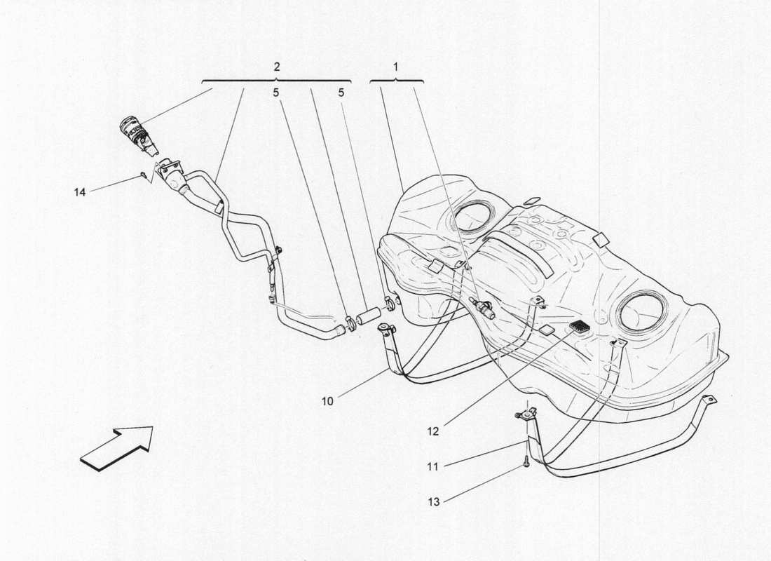 maserati qtp. v6 3.0 bt 410bhp 2015 fuel tank parts diagram