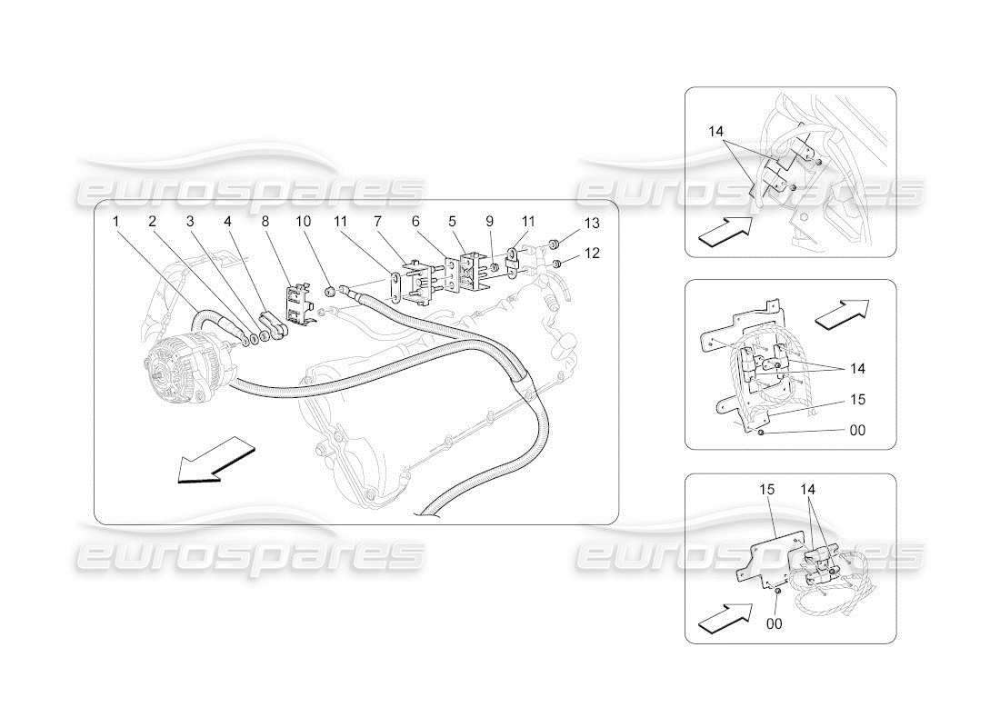 maserati qtp. (2011) 4.2 auto main wiring parts diagram