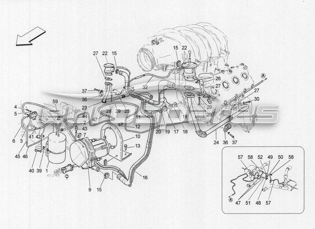 maserati grancabrio mc centenario additional air system parts diagram