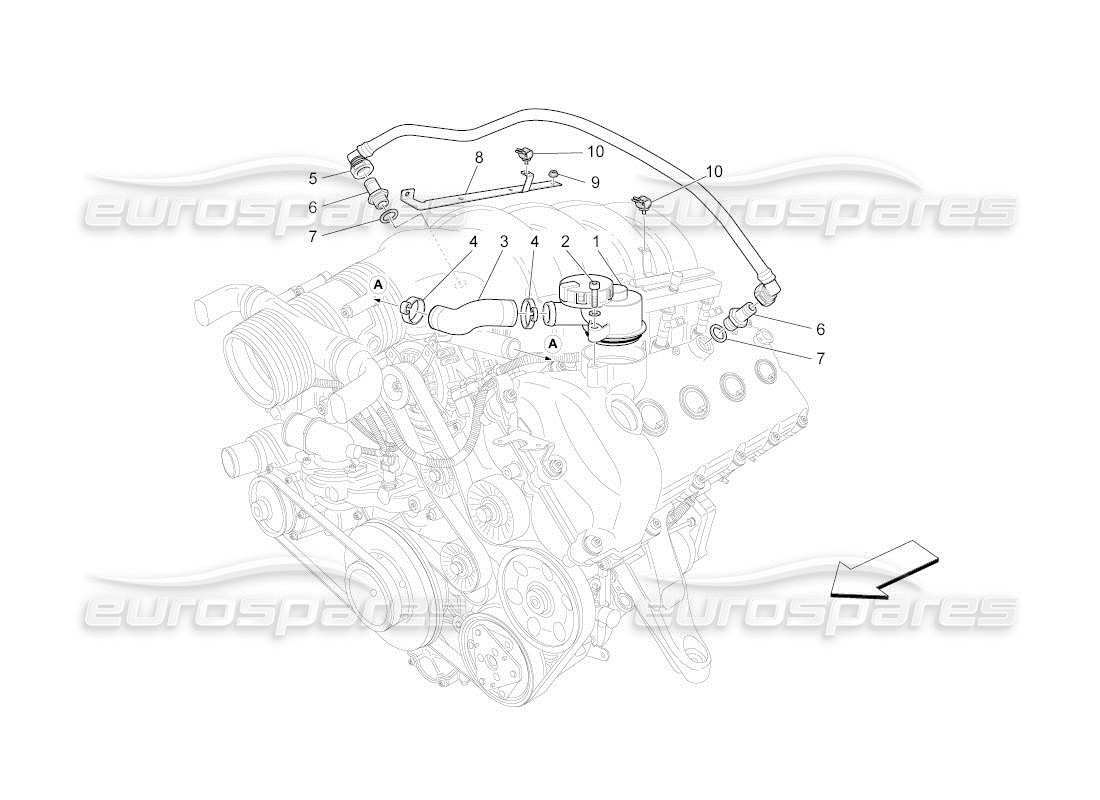 maserati qtp. (2010) 4.2 auto oil vapour recirculation system part diagram