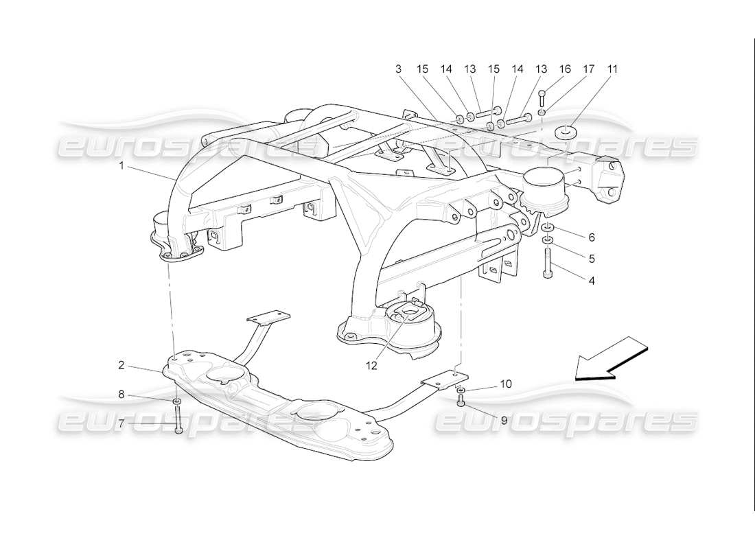 maserati qtp. (2006) 4.2 f1 rear chassis parts diagram