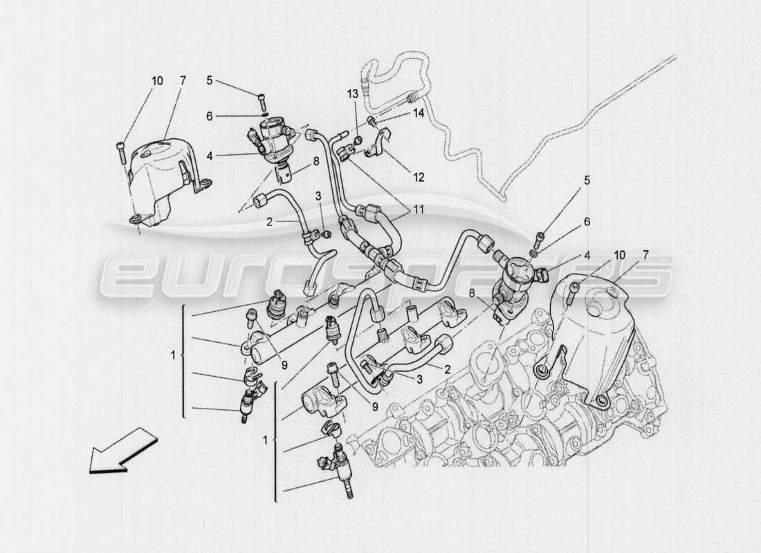 maserati qtp. v8 3.8 530bhp auto 2015 fuel pumps and connection lines parts diagram
