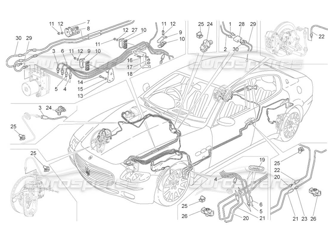 maserati qtp. (2008) 4.2 auto lines parts diagram