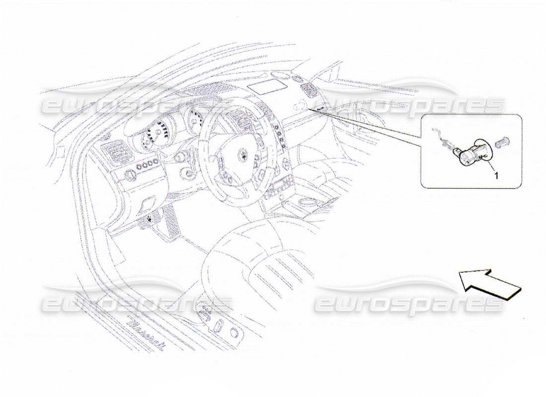 maserati qtp. (2010) 4.2 passenger's airbag-deactivation parts diagram