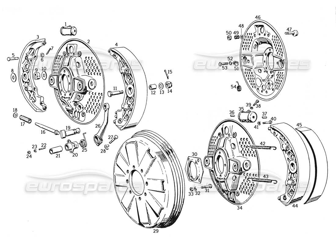 ferrari 250 gte (1957) brakes part diagram