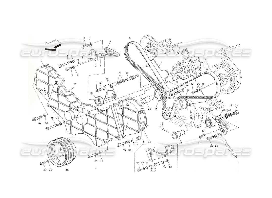 maserati shamal timing system control parts diagram