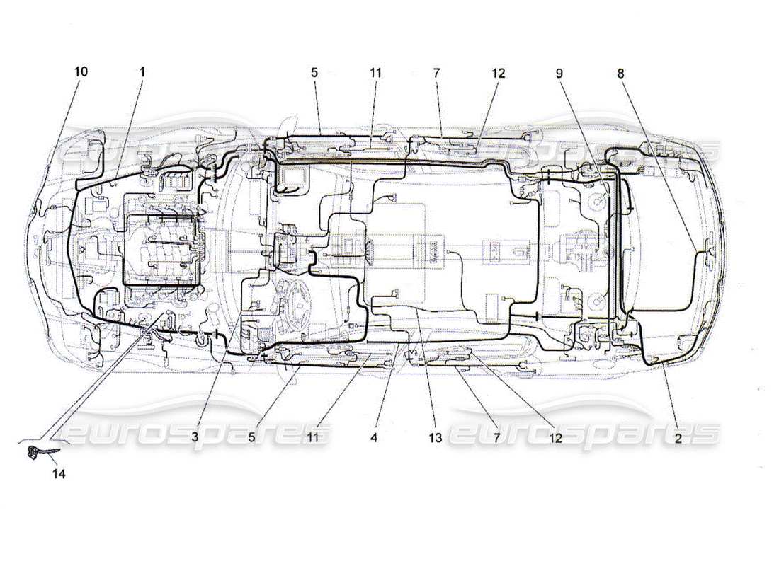 maserati qtp. (2010) 4.2 main wiring parts diagram