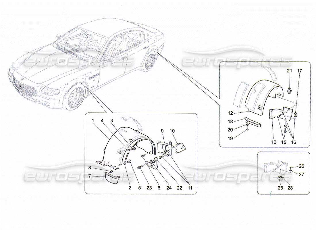 maserati qtp. (2010) 4.2 wheelhouse and lids parts diagram