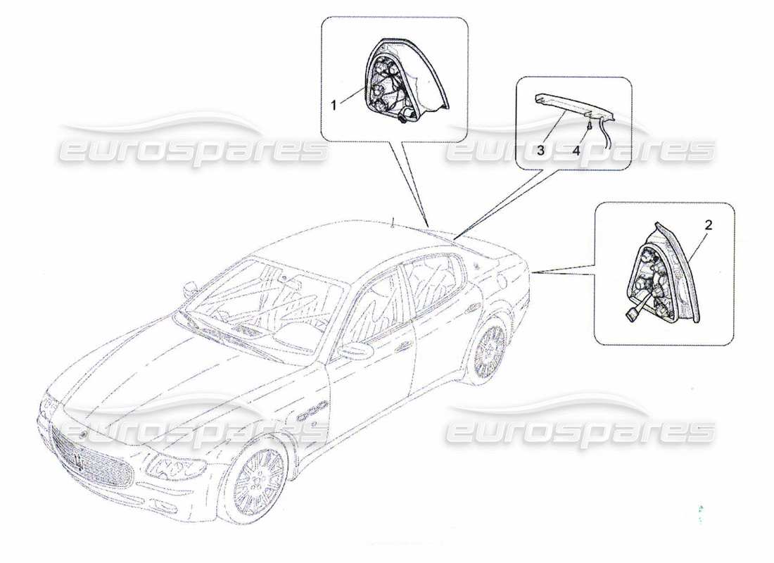 maserati qtp. (2010) 4.7 taillight clusters parts diagram