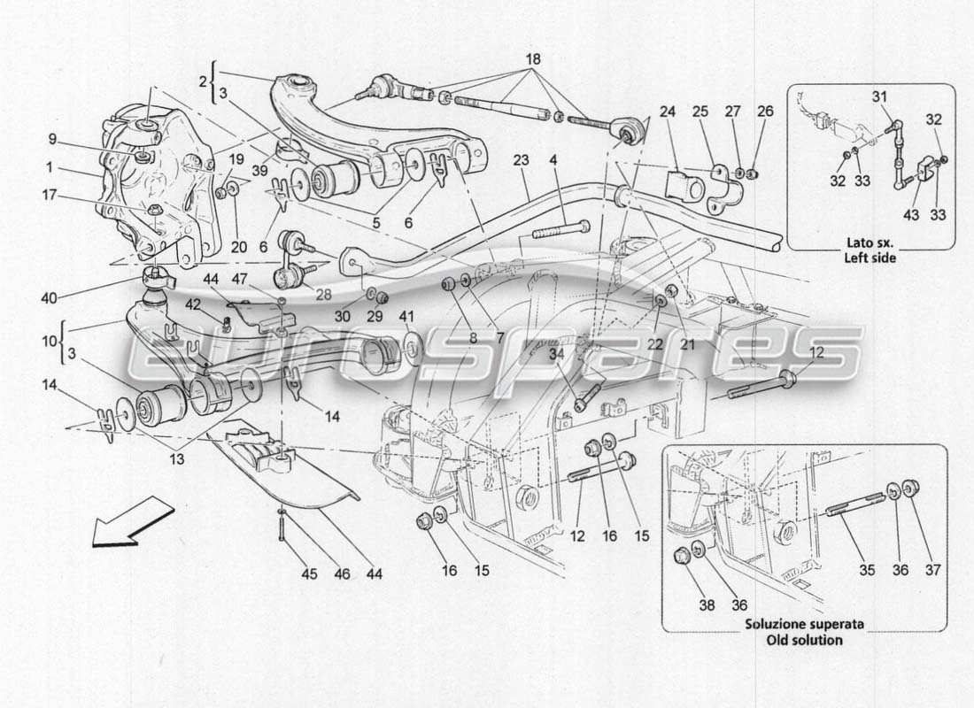 maserati grancabrio mc centenario rear suspension parts diagram