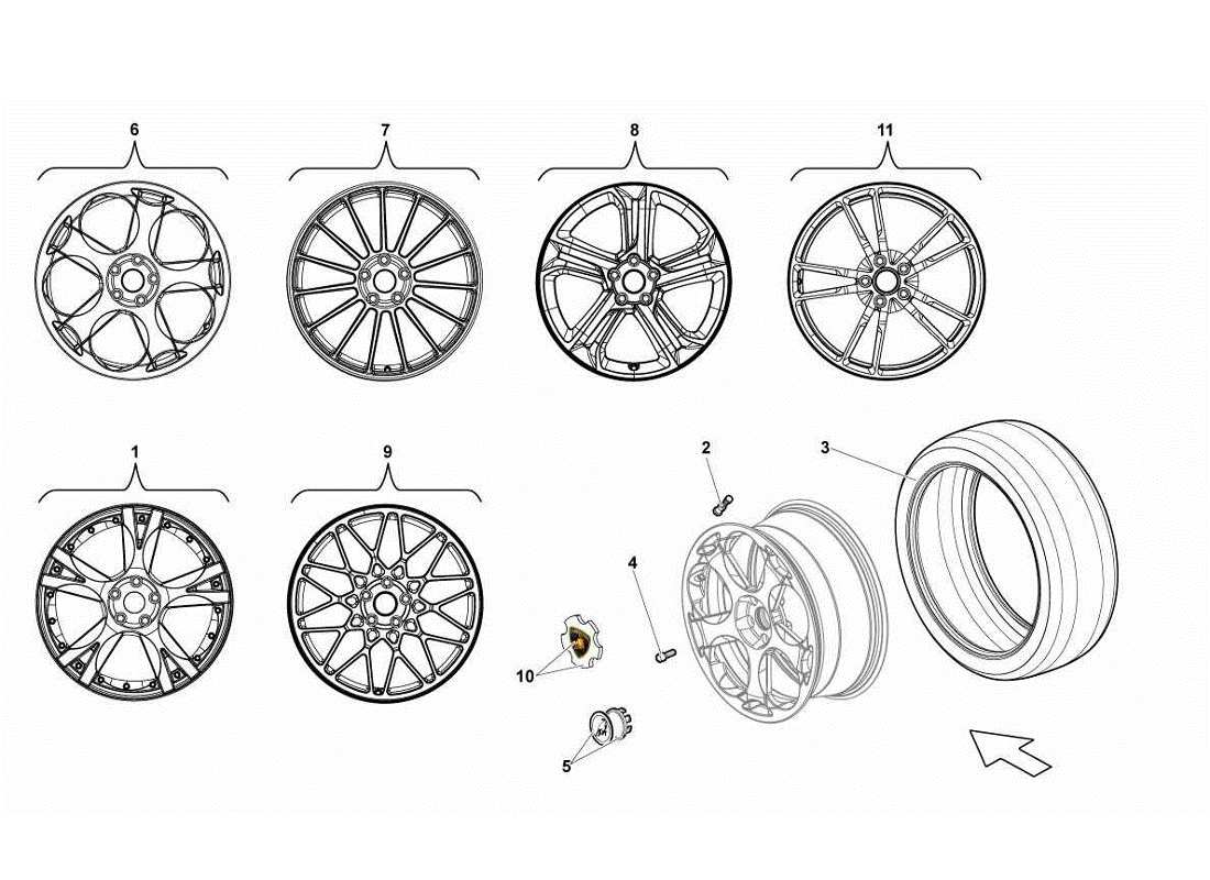 lamborghini gallardo lp560-4s update front tyres part diagram