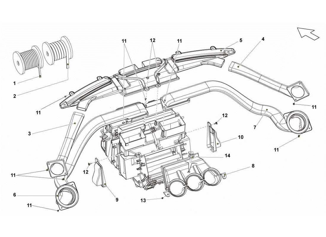 lamborghini gallardo sts ii sc dashboard air pipe parts diagram