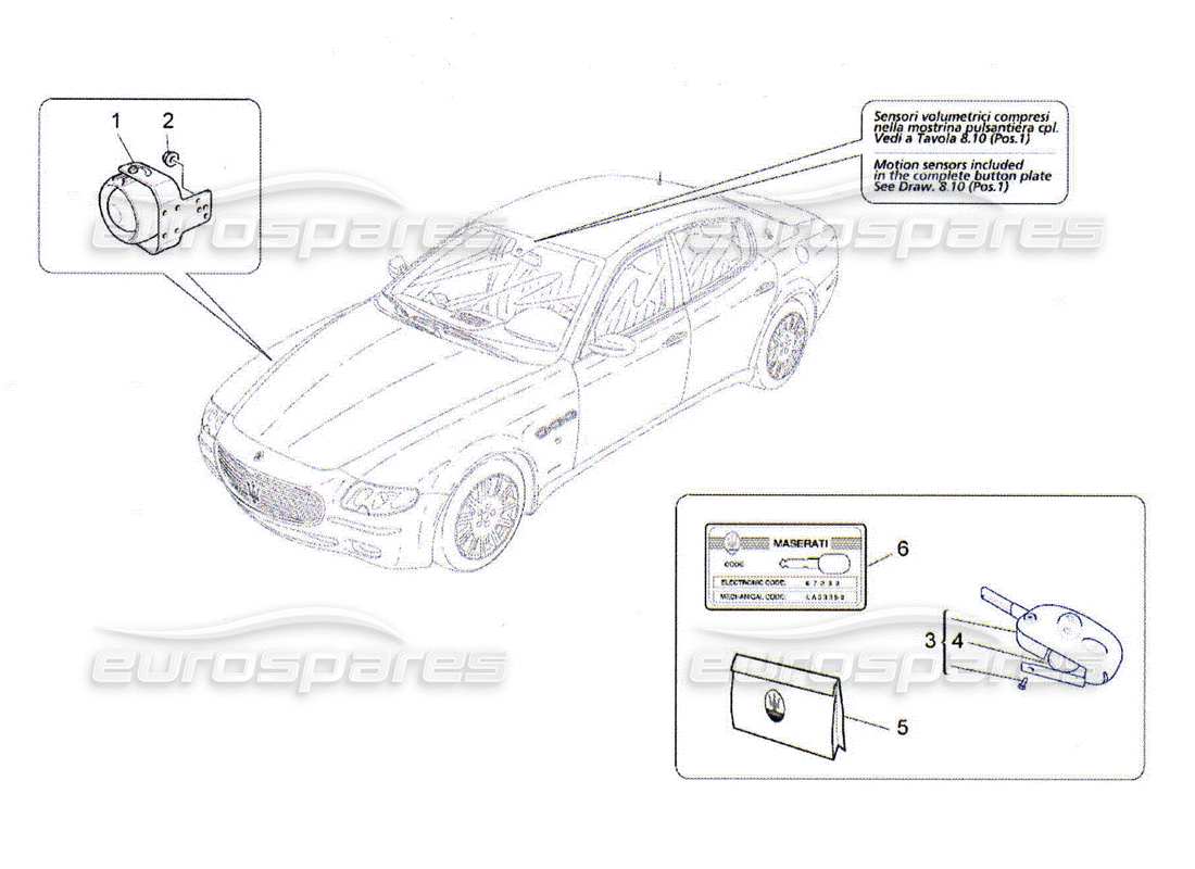 maserati qtp. (2010) 4.2 alarm and immobilizer system parts diagram