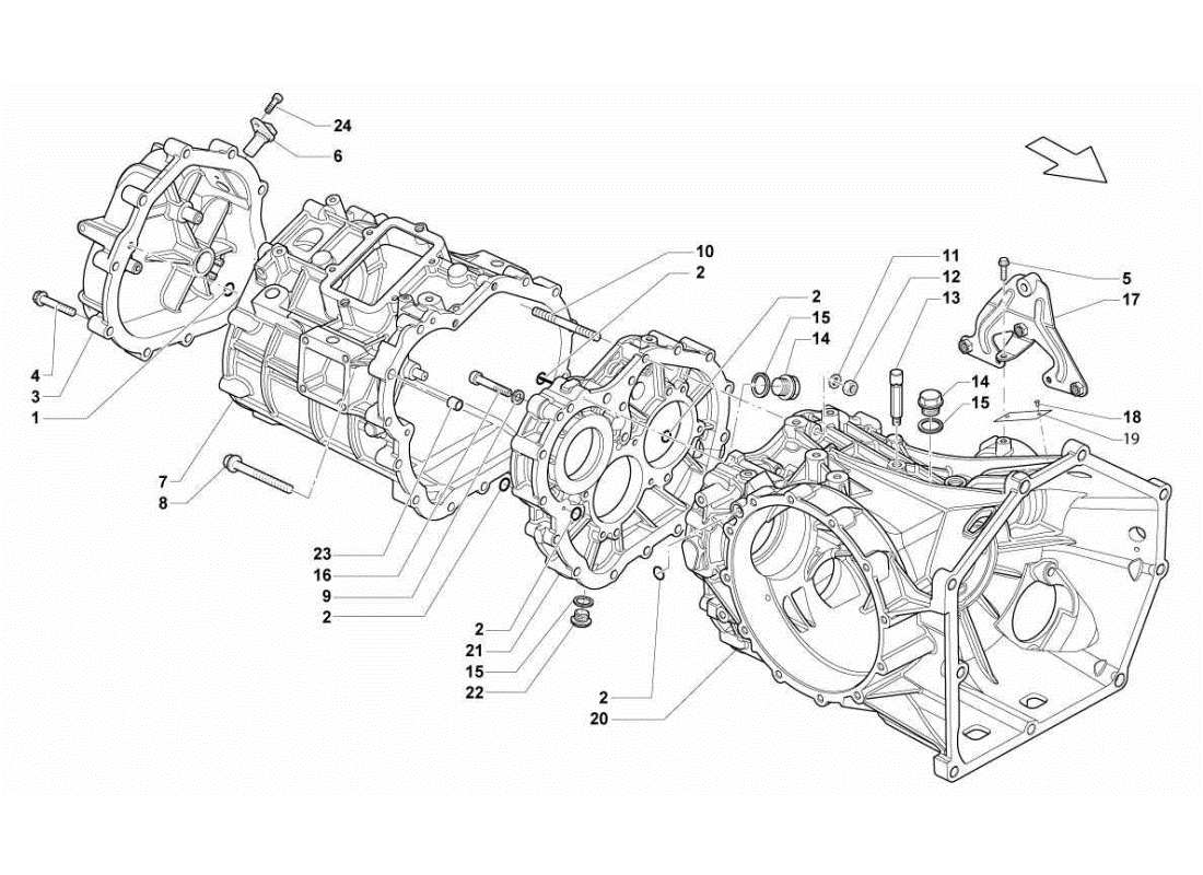 lamborghini gallardo sts ii sc gearbox - rear differential case parts diagram