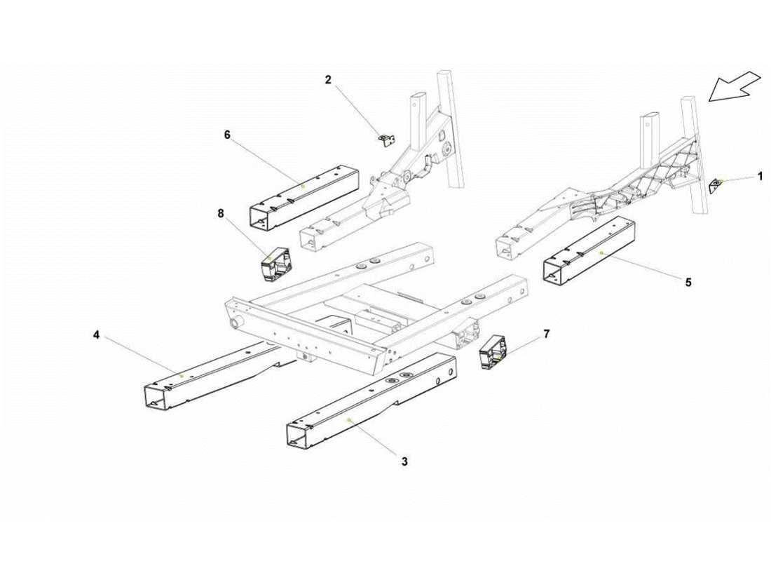 lamborghini gallardo lp560-4s update front frame elements part diagram