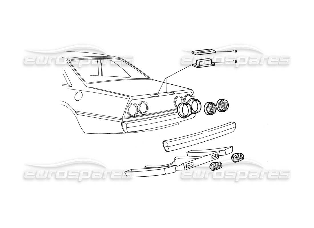 ferrari 412 (coachwork) rear lights parts diagram