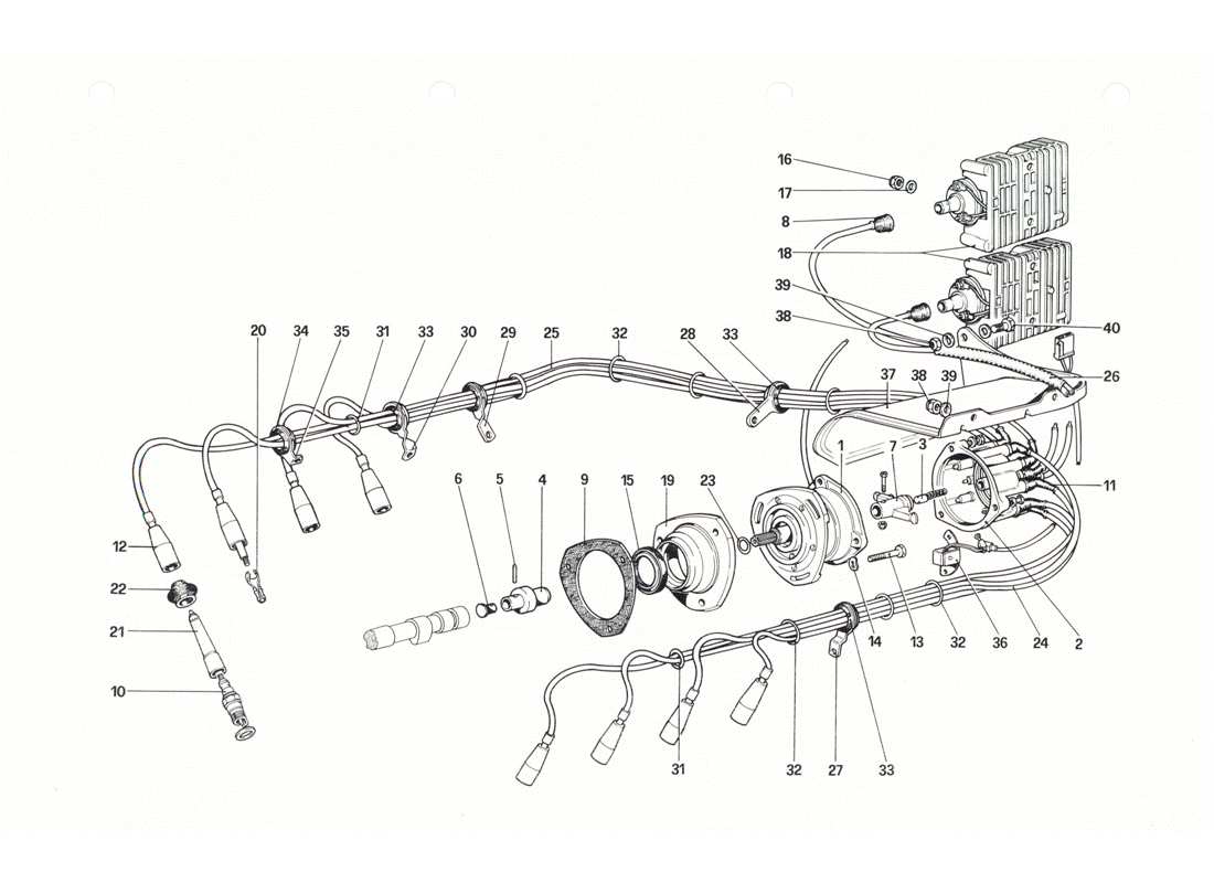 ferrari 208 gtb gts engine ignition parts diagram