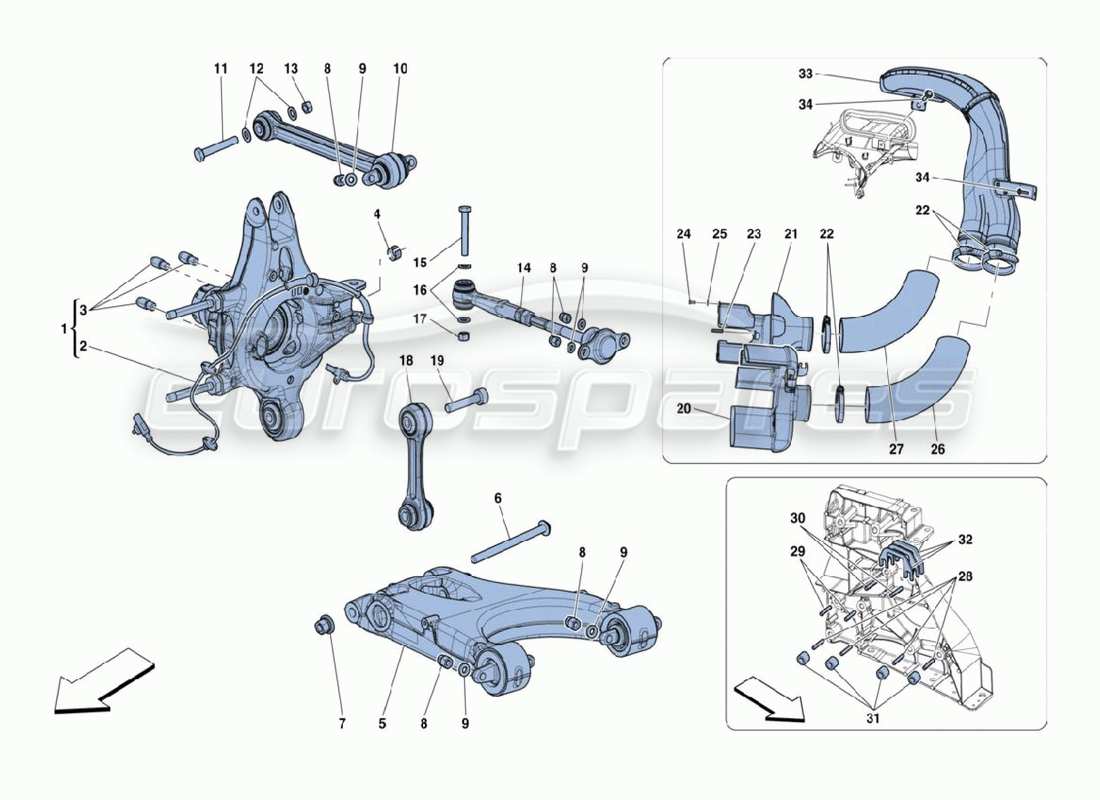 ferrari 488 challenge rear suspension parts diagram