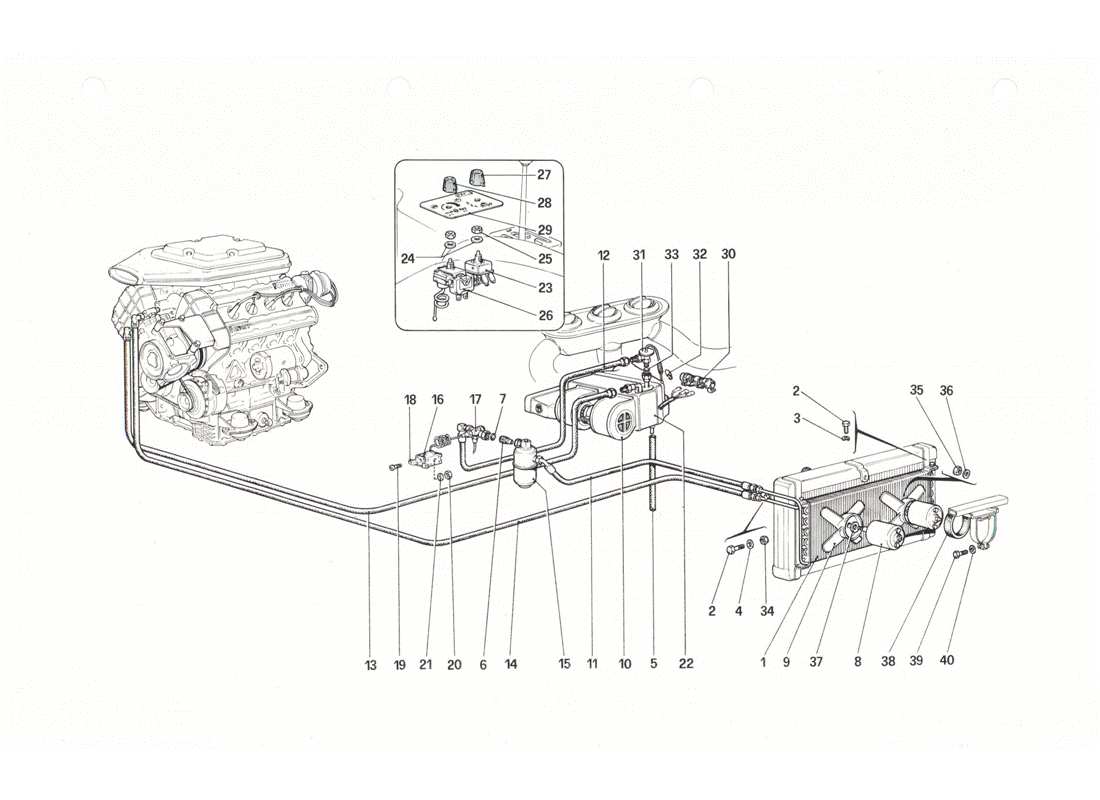 ferrari 208 gtb gts air conditioning system parts diagram