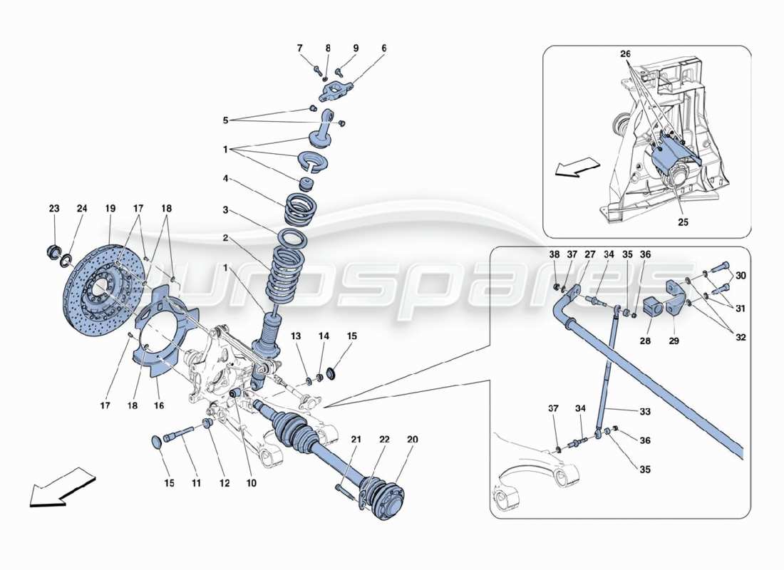 ferrari 488 challenge rear shock absorbers parts diagram