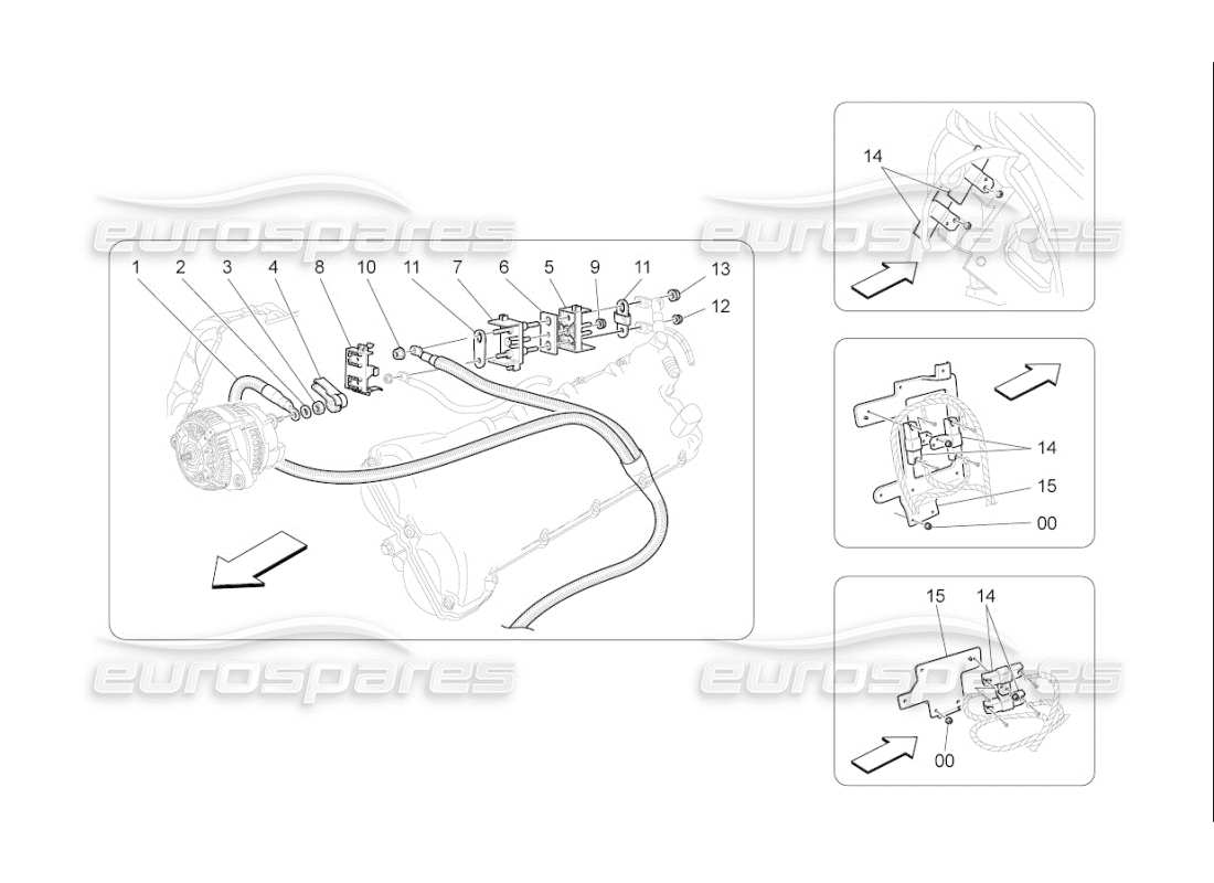 maserati qtp. (2009) 4.2 auto main wiring parts diagram