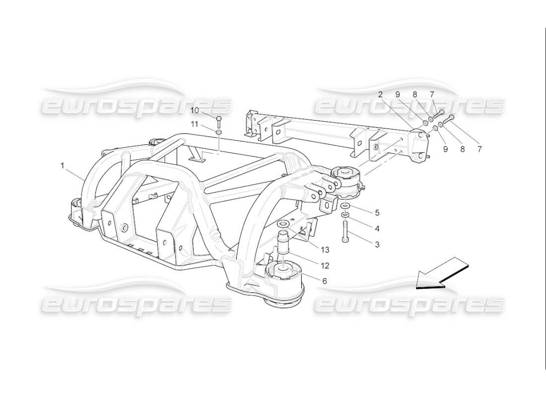 maserati qtp. (2009) 4.7 auto rear chassis part diagram