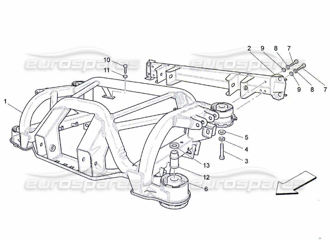 maserati qtp. (2010) 4.7 rear chassis part diagram