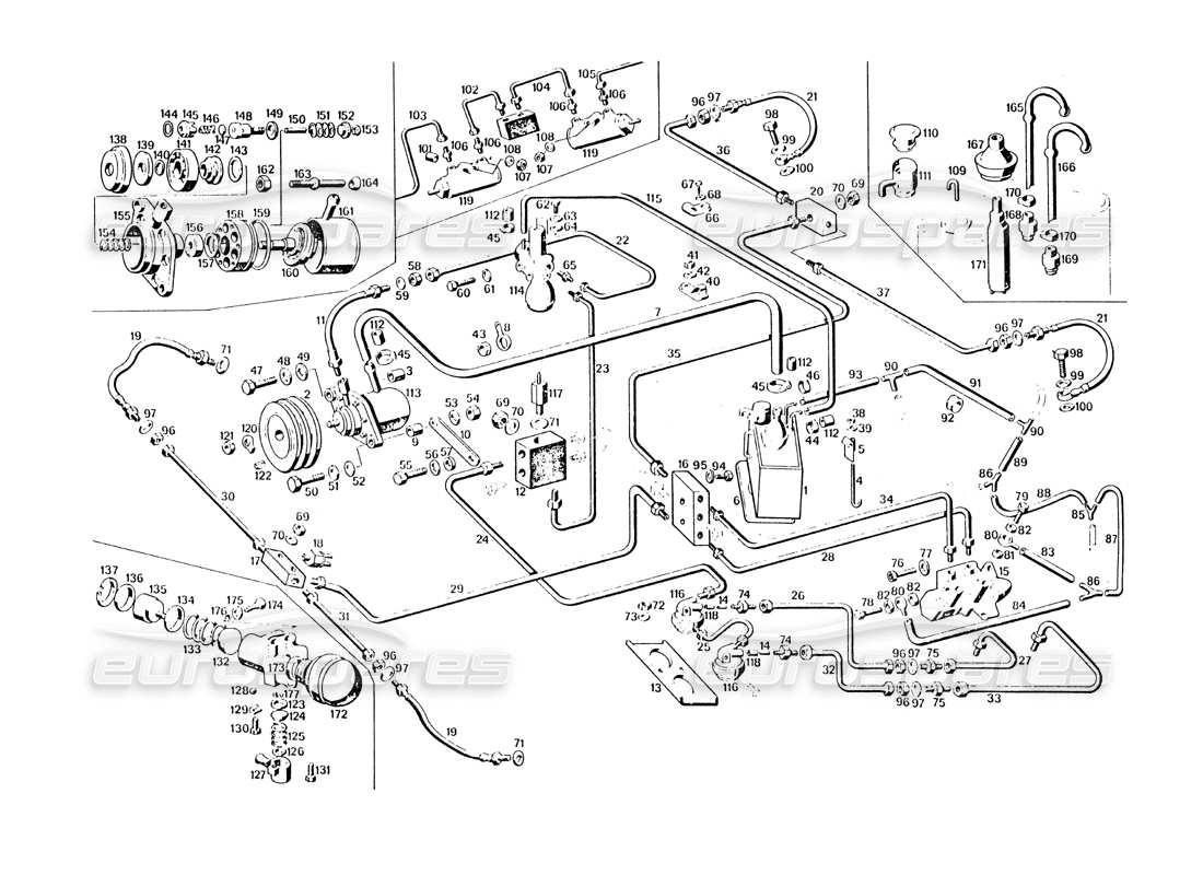maserati khamsin brake control parts diagram