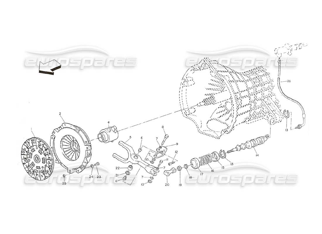 maserati shamal clutch parts diagram