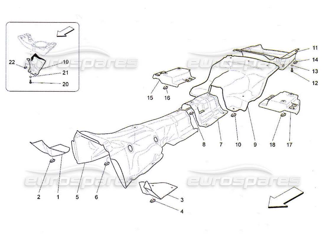 maserati qtp. (2010) 4.2 thermal insulating panels inside the vehicle parts diagram