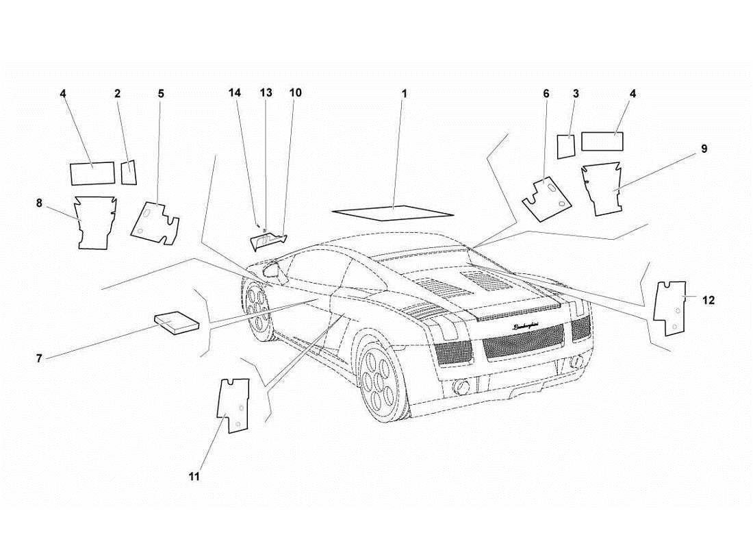 lamborghini gallardo lp560-4s update insulations and soundproofing part diagram