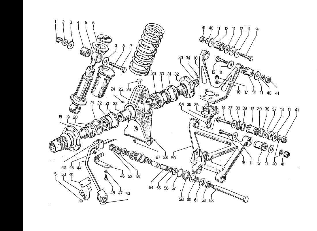 lamborghini jarama rear suspension parts diagram