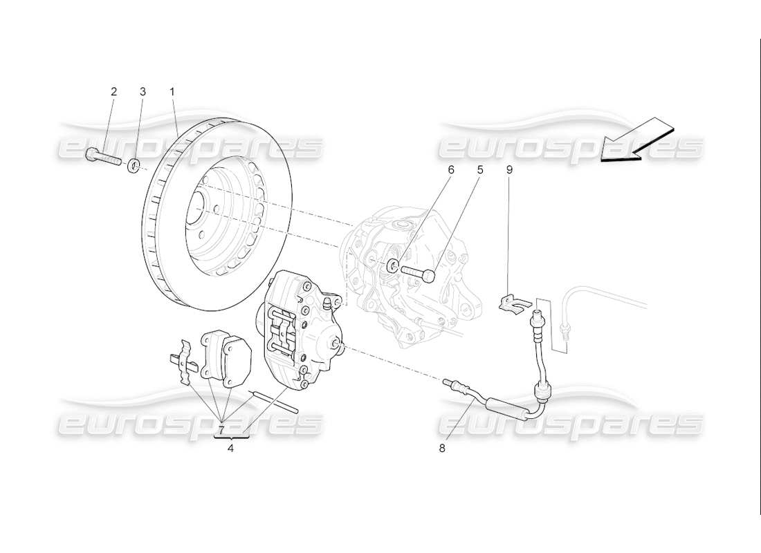 maserati qtp. (2006) 4.2 f1 braking devices on rear wheels part diagram