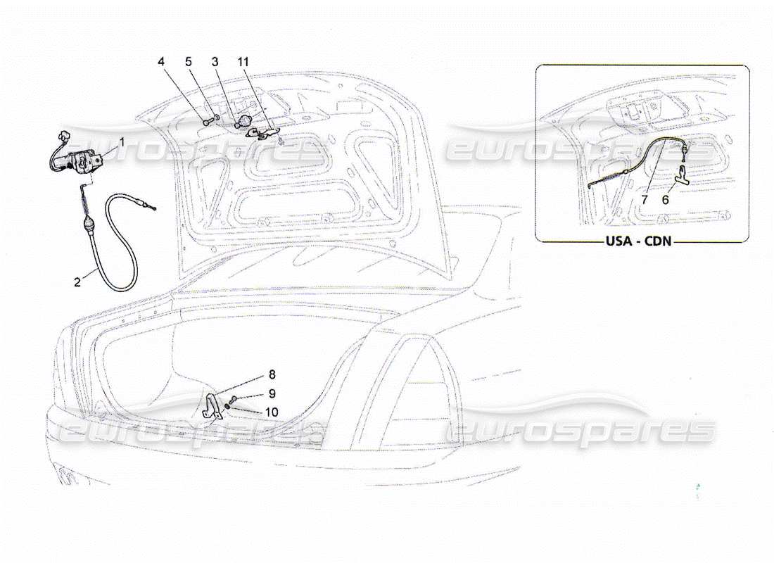 maserati qtp. (2010) 4.2 rear lid opening control parts diagram