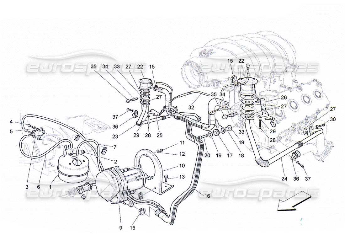 maserati qtp. (2010) 4.2 additional air system parts diagram