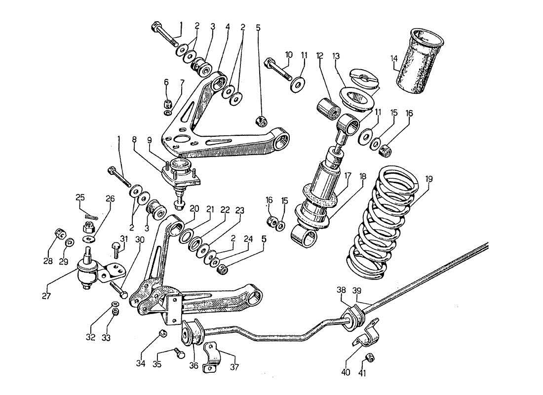 lamborghini jarama front suspension parts diagram