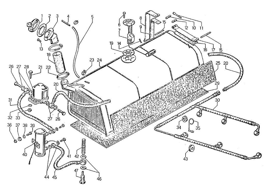 lamborghini jarama petrol system parts diagram