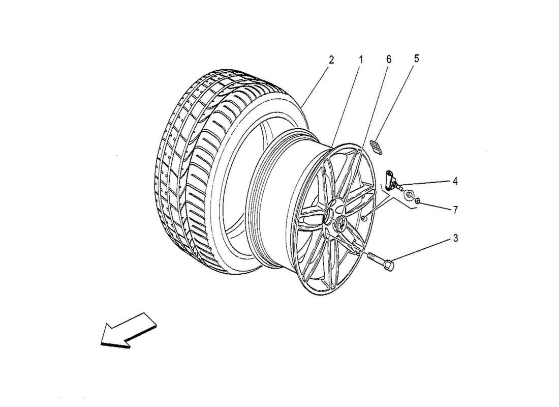 maserati qtp. v8 3.8 530bhp 2014 wheels and tyres parts diagram