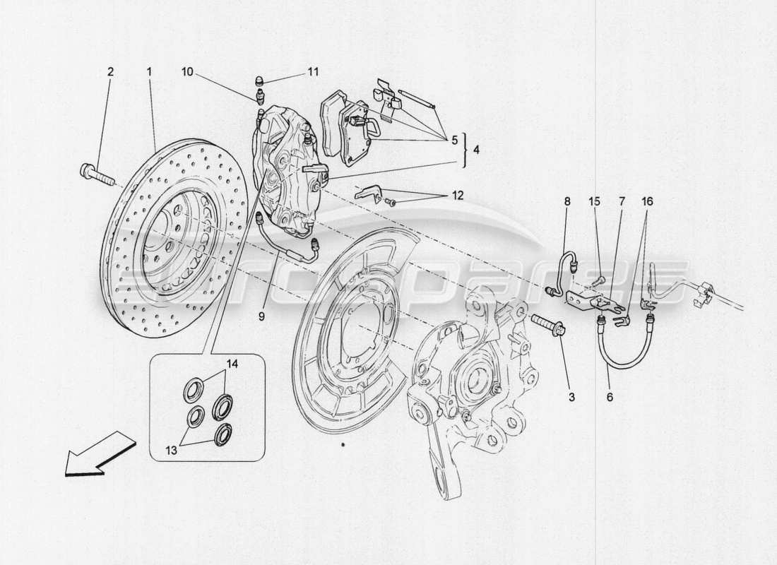 maserati qtp. v8 3.8 530bhp auto 2015 braking devices on rear wheels parts diagram