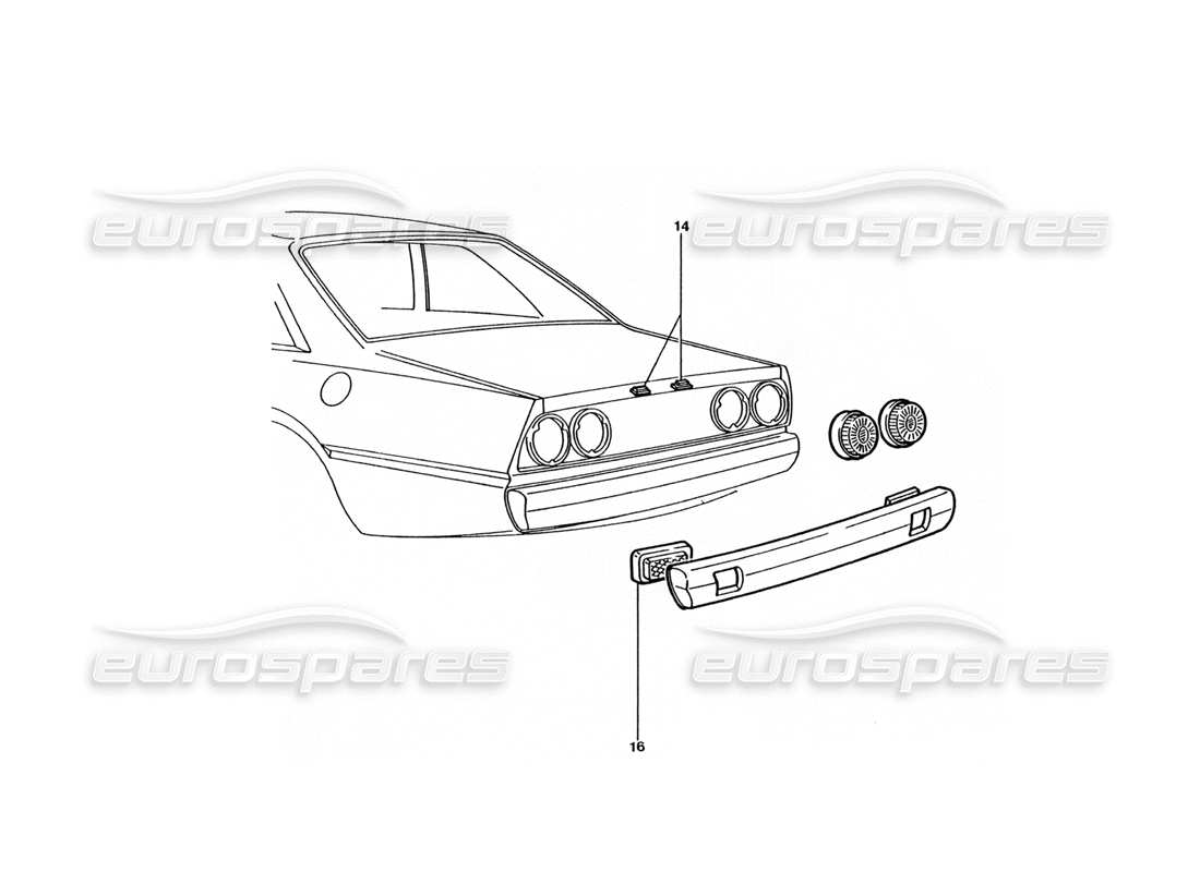 ferrari 400 gt / 400i (coachwork) rear lights (variations) part diagram